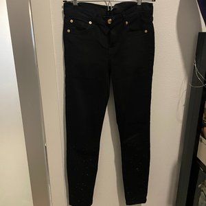 7 For All Mankind - The Skinny Crop, Black Jeans - Size 25